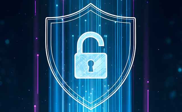 Opened digital illustrated padlock